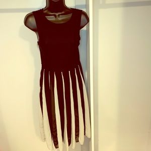 Black and white dress with open back size medium